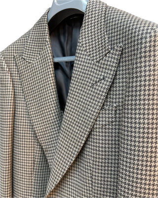 Tom Ford Mens Beige & Grey Houndstooth Blazer