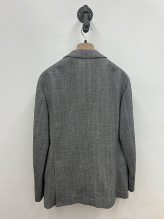 Brunello Cucinelli Mens New Wool Linen & Silk Suit Grey & Black Design