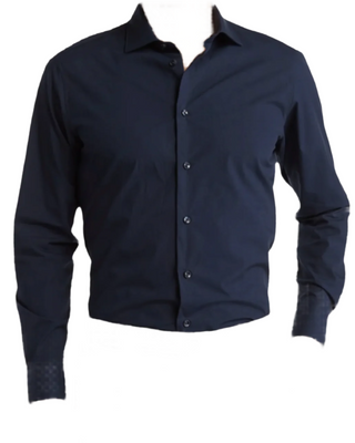 Cavalli Class by Roberto Cavalli Mens Comfort Fit Navy Dress Shirt