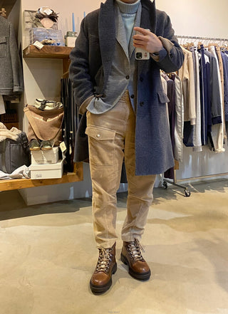 Brunello Cucinelli New Lana Wool Cashmere Grey Check Coat