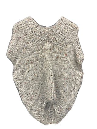 Brunello Cucinelli Womens Embellished Knitted Grey Poncho Vest