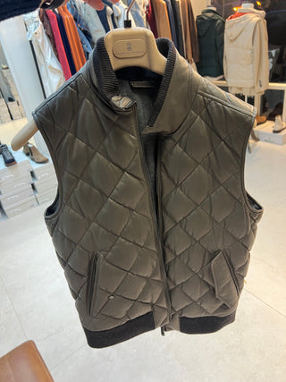 Zegna Dark Grey Quilted Vest