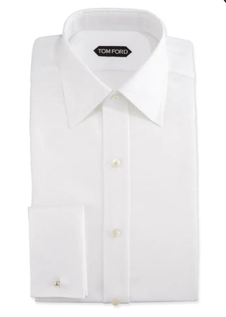 Tom Ford Men’s White 100% Cotton Button Down Dress Shirt