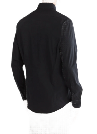 Cavalli Class Mens Slim Fit Black Dress Shirt