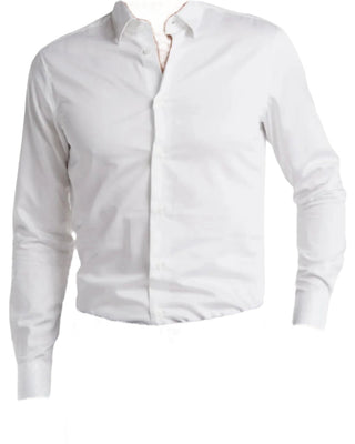 Cavalli Class by Roberto Cavalli Slim Fit Textured White Dress Shirt