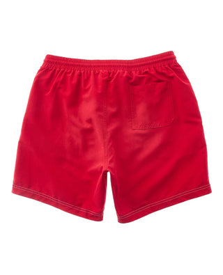 Brunello Cucinelli Mens Red Logo-Embroidered Swim Shorts