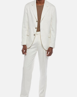 Brunello Cucinelli Mens Off-White Silk Suit