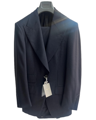 Tom Ford Mens Atticus Wool Black & White Pin Stripes