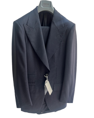Tom Ford Mens Atticus Wool Black & White Pin Stripes