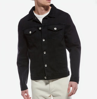 BRUNELLO CUCINELLI MEN'S DENIM JACKET IN BLACK