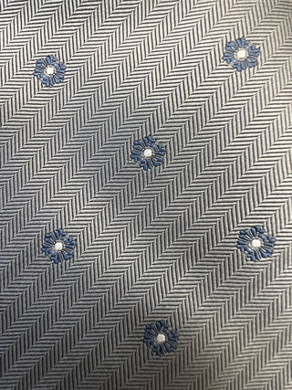 Brunello Cucinelli Floral Pattern Grey Silk Men's Tie
