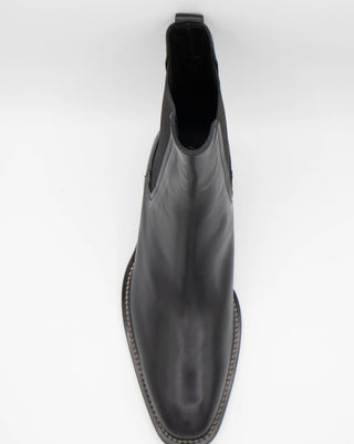 Tods Mens Heeled Leather Chelsea Boots in Black