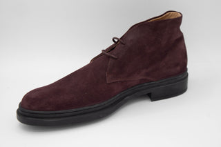 Tods Mens Suede Leather Boots in Burgundy