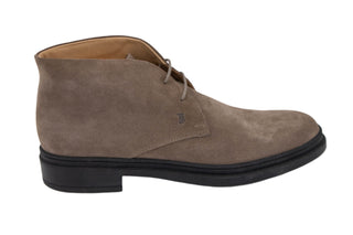 Tods Mens Suede Leather Ankle Boots in Beige