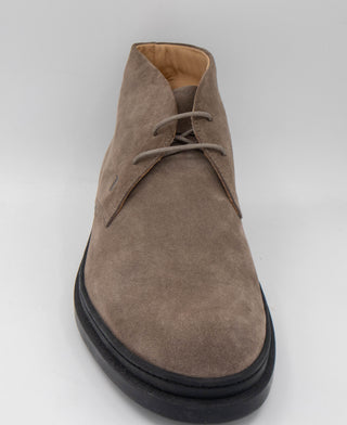 Tods Mens Suede Leather Ankle Boots in Beige