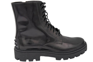 Tods Mens Leather Lace Up Boots in Black