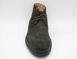 Tods Mens Suede Leather Ankle Boots in Dark Green