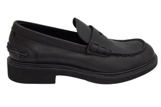 Tods Mens Leather Loafers in Black