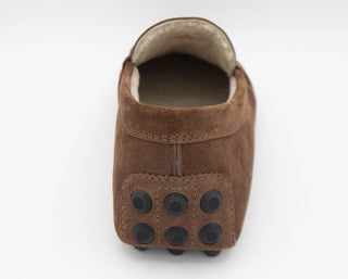 Tods Mens Sherpa Lined Leather Loafers in Brown