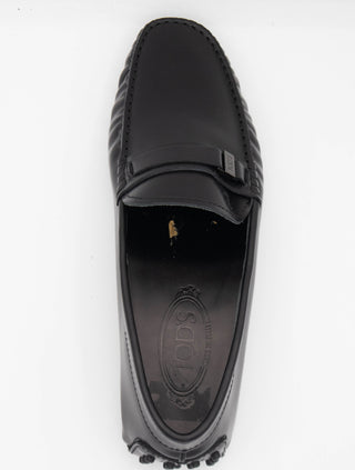 Tods Mens Leather Loafers in Black