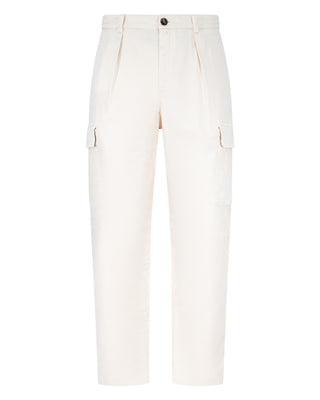 Brunello Cucinelli New Men’s Cotton Cargo Pants Off White
