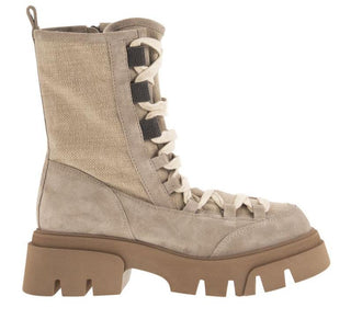 Brunello Cucinelli Women's Suede & Canvas Ankle Boots In Roccia