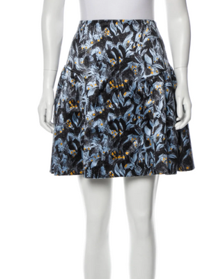 Christian Dior Women's Blue Black Silk Skirt