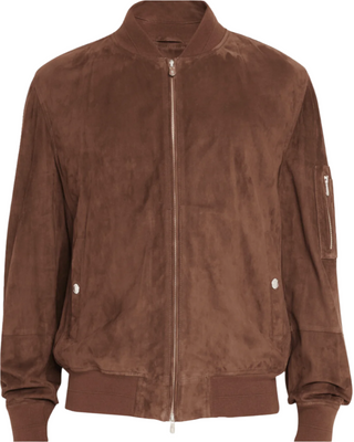 Brunello Cucinelli Men's Suede Zip Up Bomber Jacket