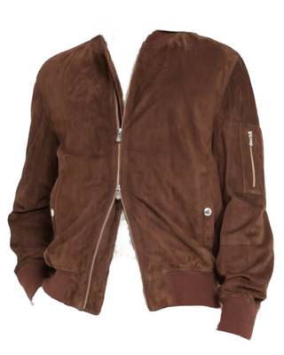 Brunello Cucinelli Men's Suede Zip Up Bomber Jacket
