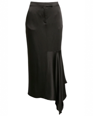 Tom Ford Womens Asymmetric Satin Midi Skirt In Black