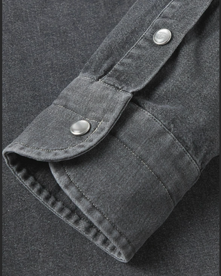 Tom Ford Mens Black Denim Western Shirt