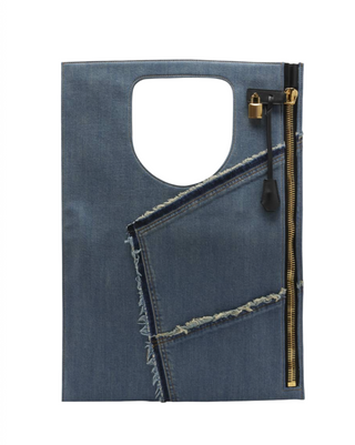 Tom Ford Womens Leather Handbag In Denim Blue