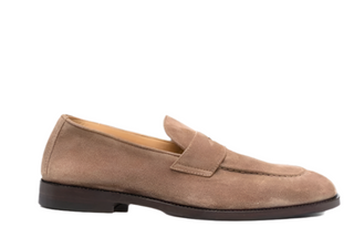 Brunello Cucinelli Mens Loafers in Dark Beige