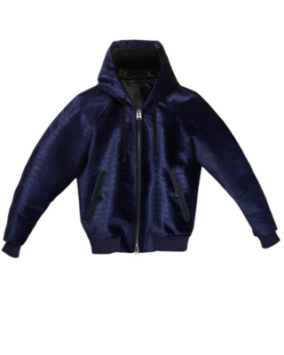 Tom Ford Mens Velvet Hooded Jacket In Blue