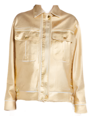 Tom Ford Womens Coated Gold Denim Jacket
