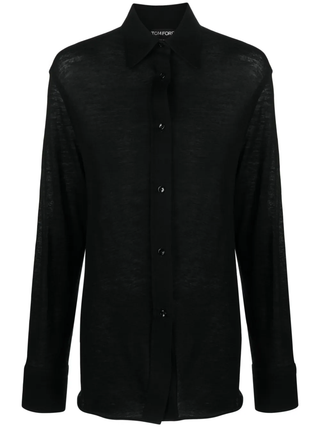 Tom Ford Womens Cashmere Black Dress Shirt