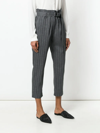 Brunello Cucinelli Womens Pin Stripe PANTS In DARK GREY