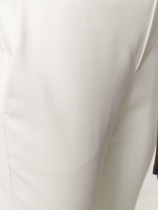 Brunello Cucinelli Womens PANTS In WHITE With Leather Brown Belt