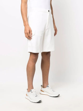 Brunello Cucinelli Pocket Detailed Straight Leg Shorts in Off White