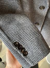 Brunello Cucinelli New Lana Wool Cashmere Grey Check Coat