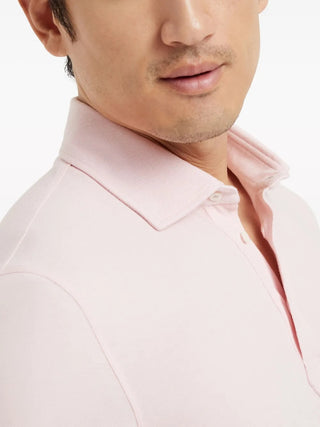 Brunello Cucinelli Light Pink Cotton Pique Polo Shirt