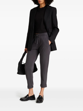 Brunello Cucinelli Cropped Wool Cashmere Women's Pants In Grey Etere