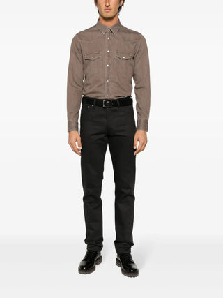 Tom Ford Mens Button Down in Burgundy