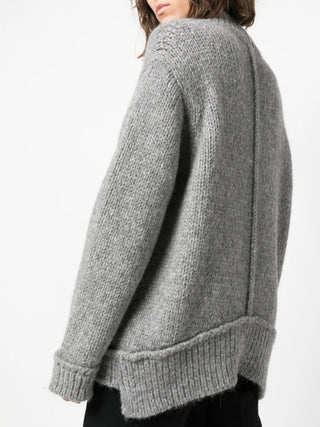 Tom Ford Womens Light Grey Alpaca Wool V-Neck Sweater