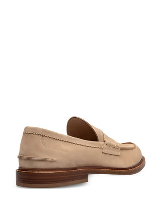 Brunello Cucinelli Mens Off White Suede Loafer
