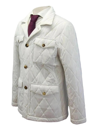 Brunello Cucinelli Mens New Outerwear White Lightweight Quilted Jacket