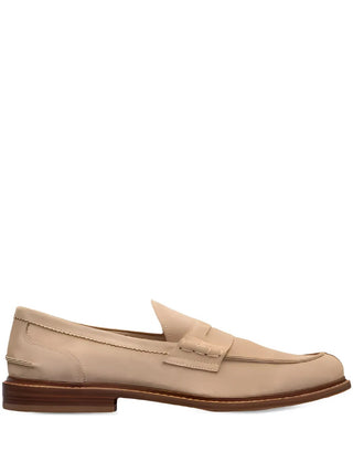 Brunello Cucinelli Mens Off White Suede Loafer