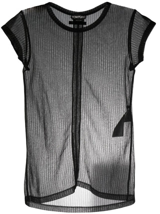 Tom Ford Womens Black Transparent Fitted T-shirt