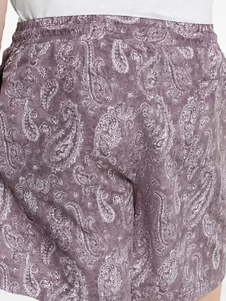 Brunello Cucinelli Mens Lilac & White Paisley Swim Shorts