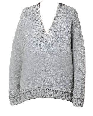 Tom Ford Womens Light Grey Alpaca Wool V-Neck Sweater
